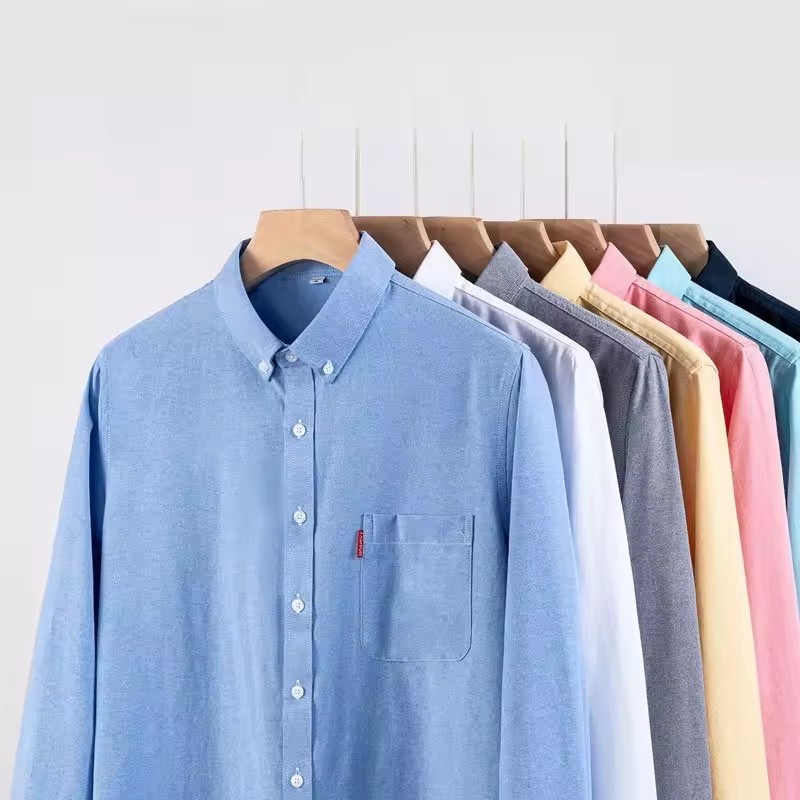 Oxford Cotton Casual Shirt Business - 100% puur katoen heren zakelijk overhemd