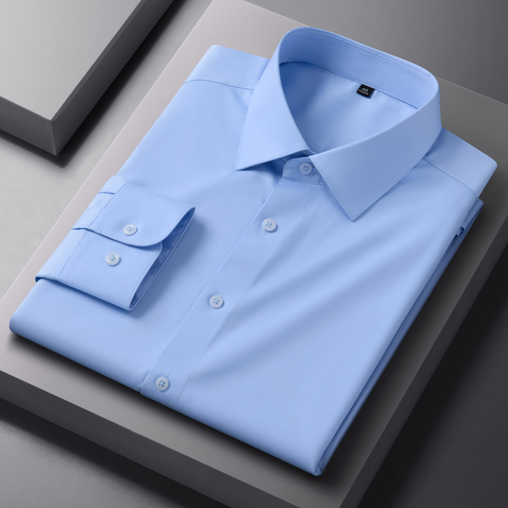 Breathable Bamboo Fiber Shirt Non Iron - Heren Business Casual overhemd, kreukherstellend, lange