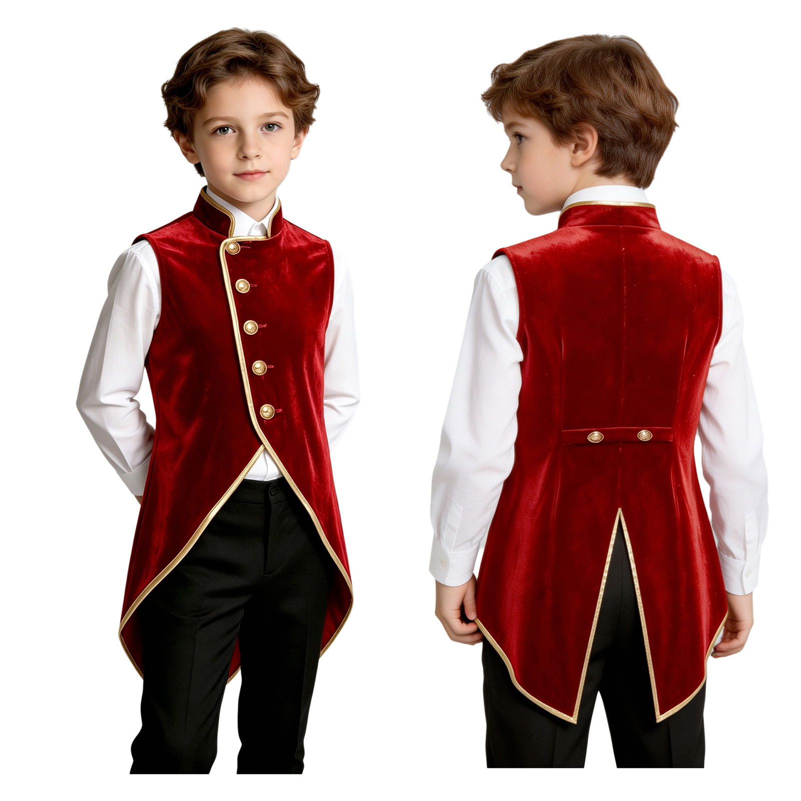 Jackets - Retro Middeleeuws Fluwelen Frackjasje voor Jongens,