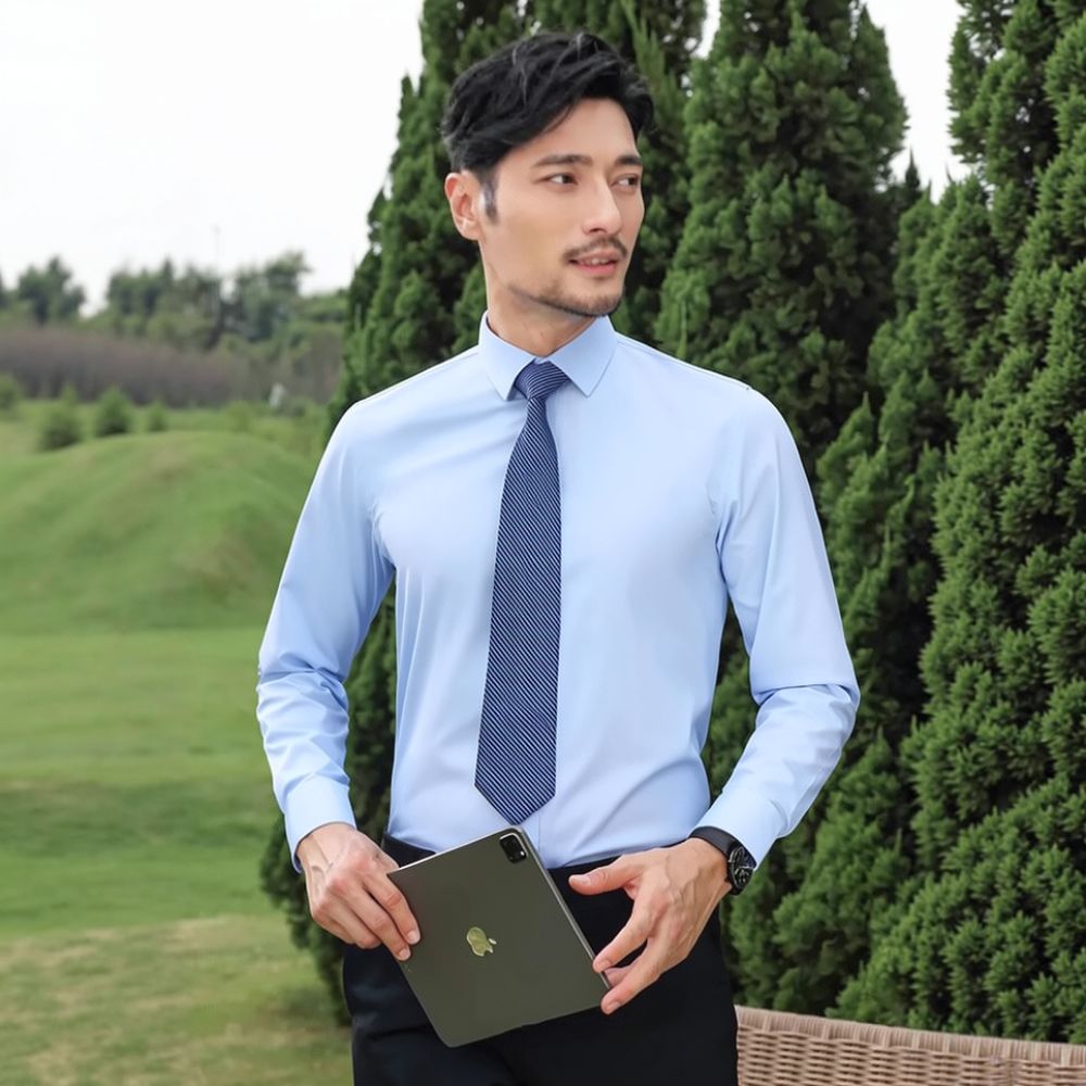 Breathable Bamboo Fiber Shirt Non Iron - Herenmode, shirt met lange mouwen, gemaakt