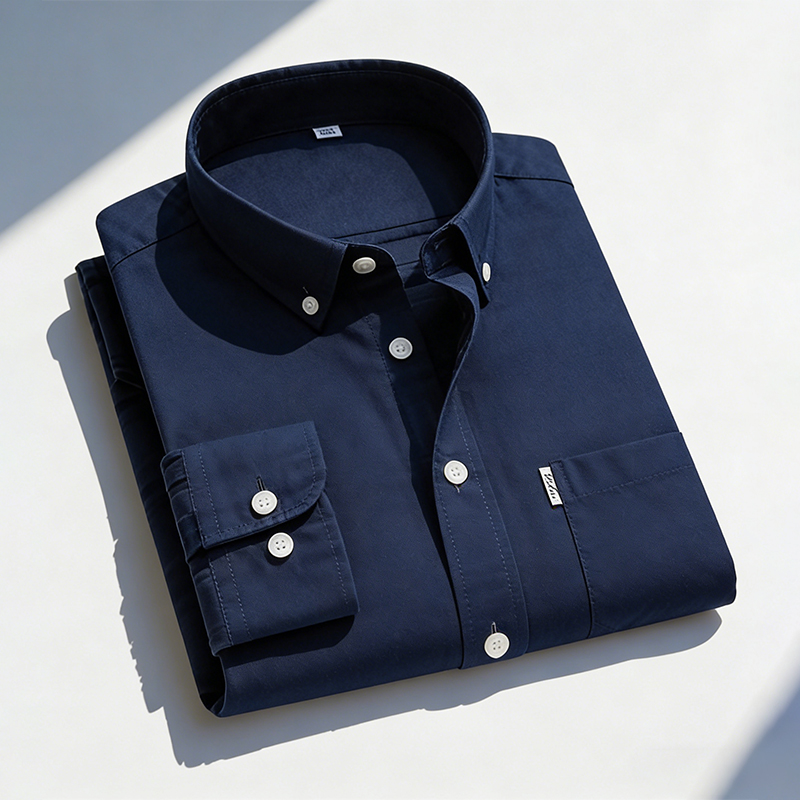 Oxford Cotton Casual Shirt Business - Herenoverhemden van puur katoen, effen kleur,