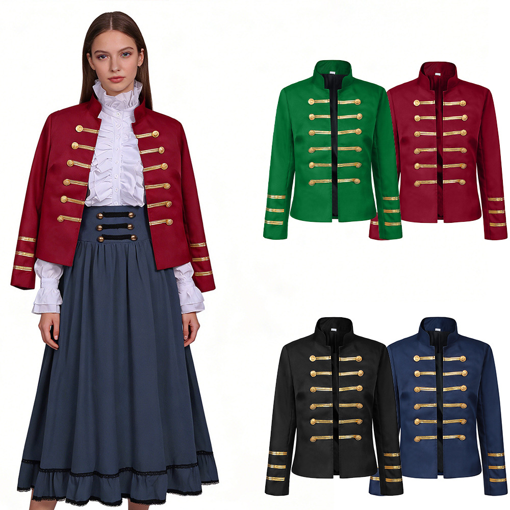 Jackets - Middeleeuwse hofstijl, dubbelgeknoopte retro jas met