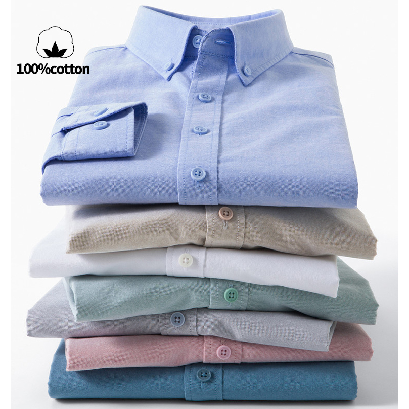 Mandarin Collar Formal Shirt Slim Fit - Herenshirt van 100% katoen Oxford -