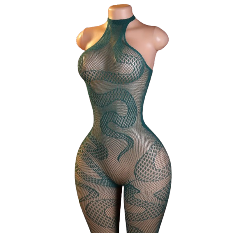 Underwear - 1-delig sexy slangenprint bodysuit voor dames