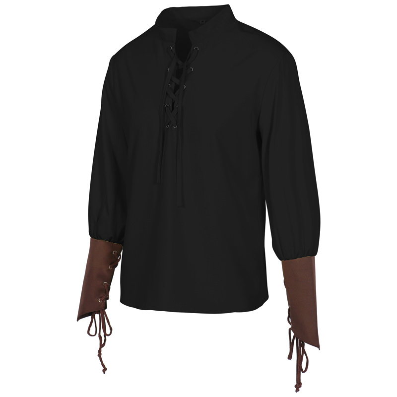 Middeleeuws piratenoverhemd vo - Medieval Gothic Lace Up Pirate Shirt recensie en prijs