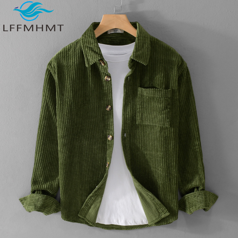 2026 Nieuw Heren Corduroy Over - Corduroy Button Up Shirt Men recensie en prijs