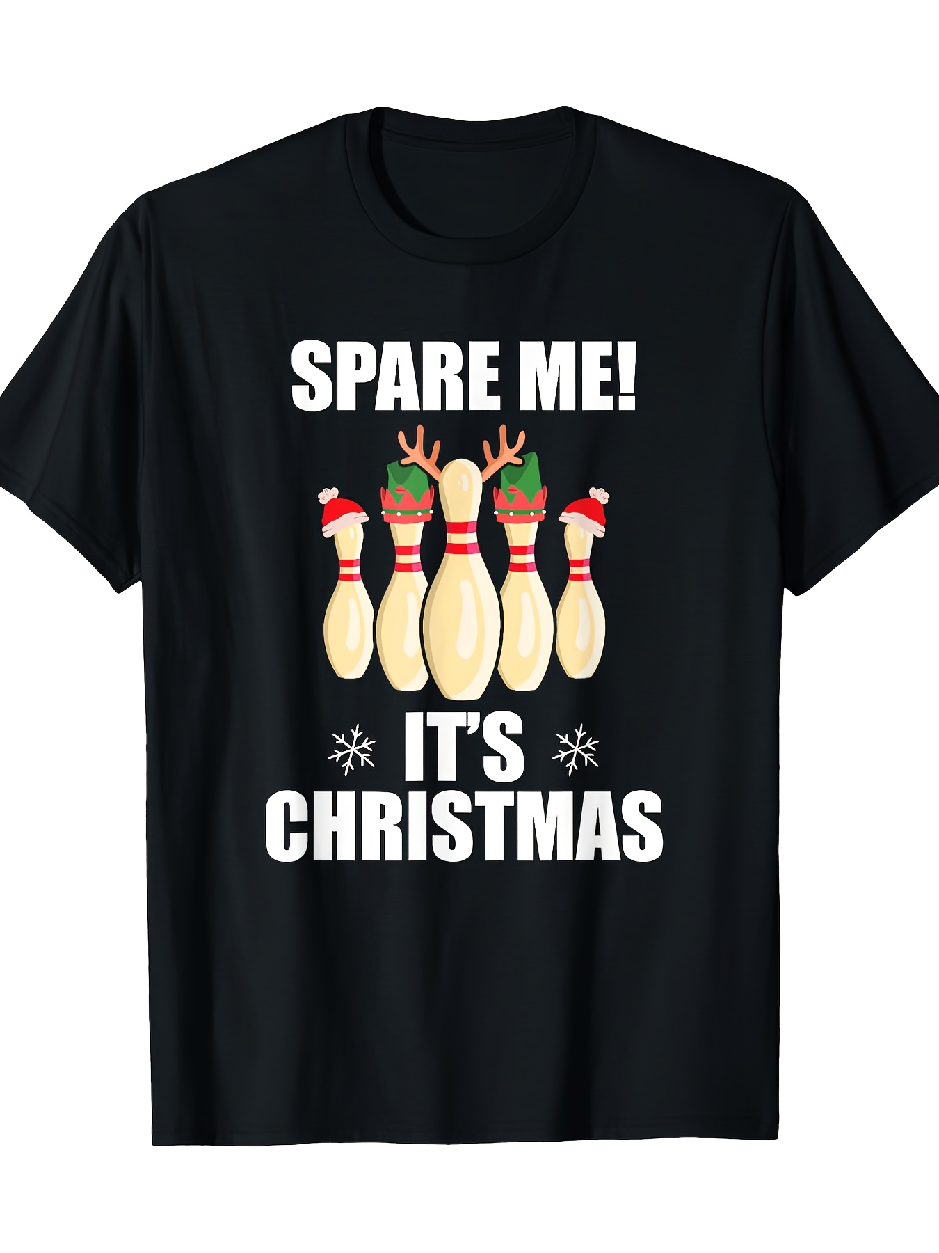 Zwart kerstbowling-T-shirt voo - Short Sleeve Bowling Shirt Retro recensie en prijs