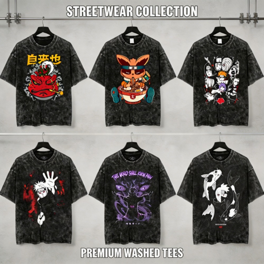 distressed wash T-shirt Naruto - Acid Wash Vintage Graphic T Shirt recensie en prijs