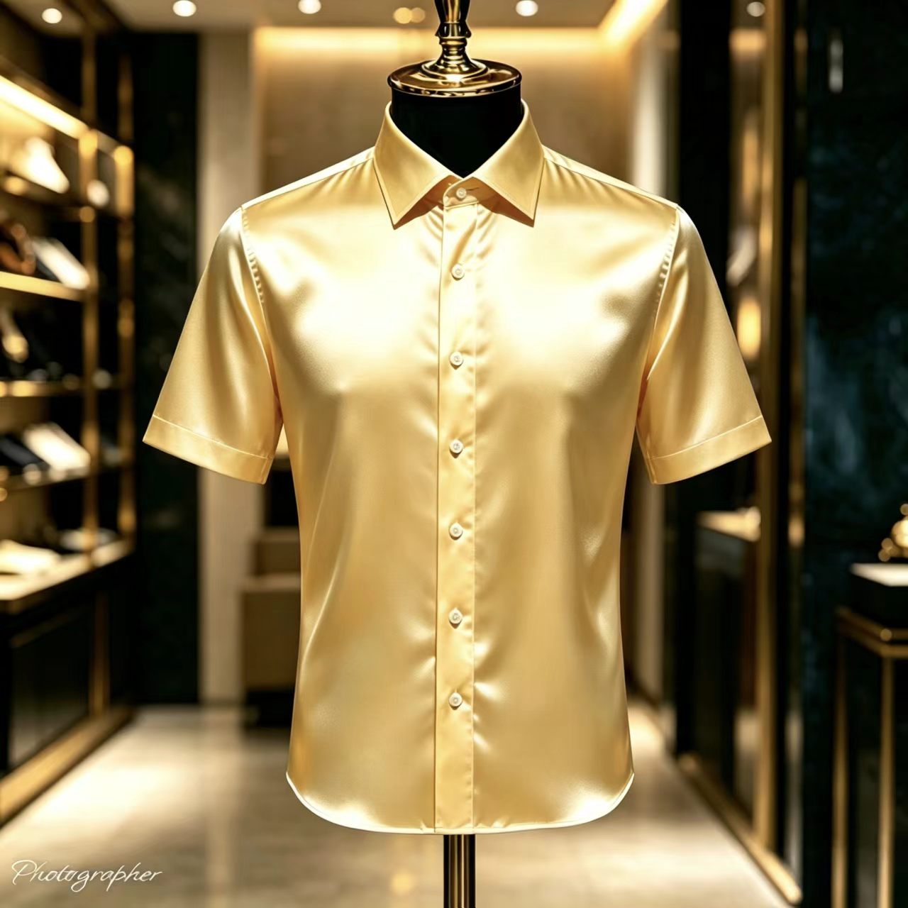 Heren overhemd van effen satij - Mens Satin Silk Dress Shirt recensie en prijs