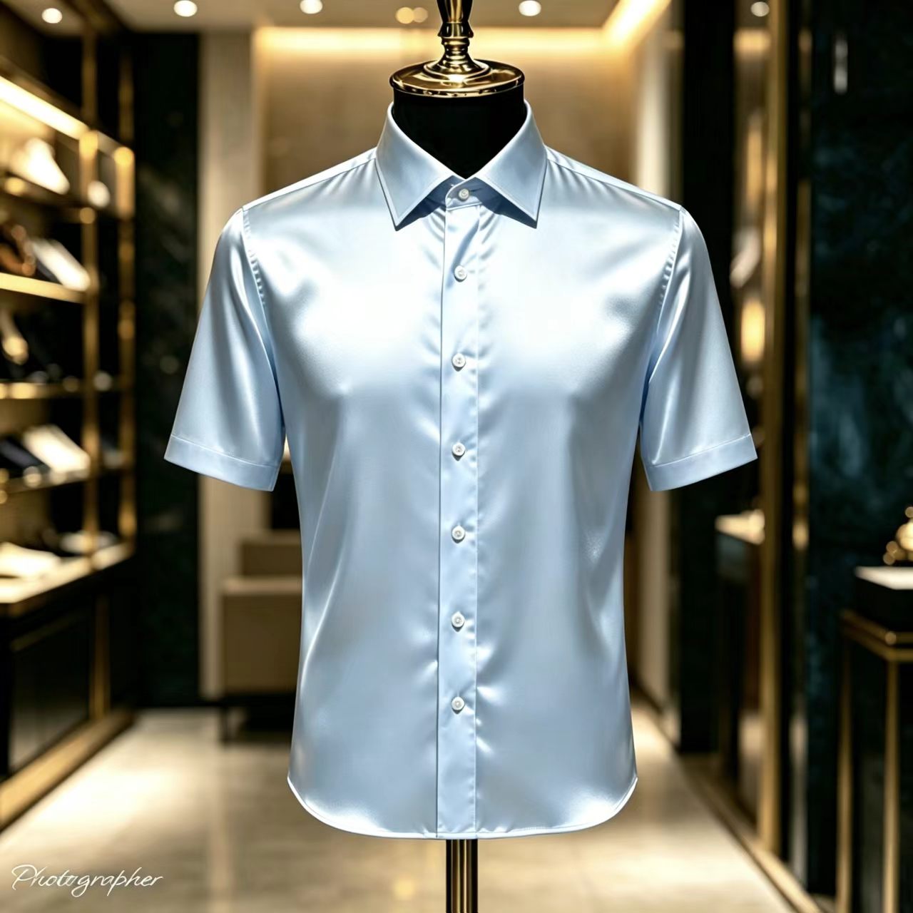 Heren overhemd van effen satij - Mens Satin Silk Dress Shirt recensie en prijs