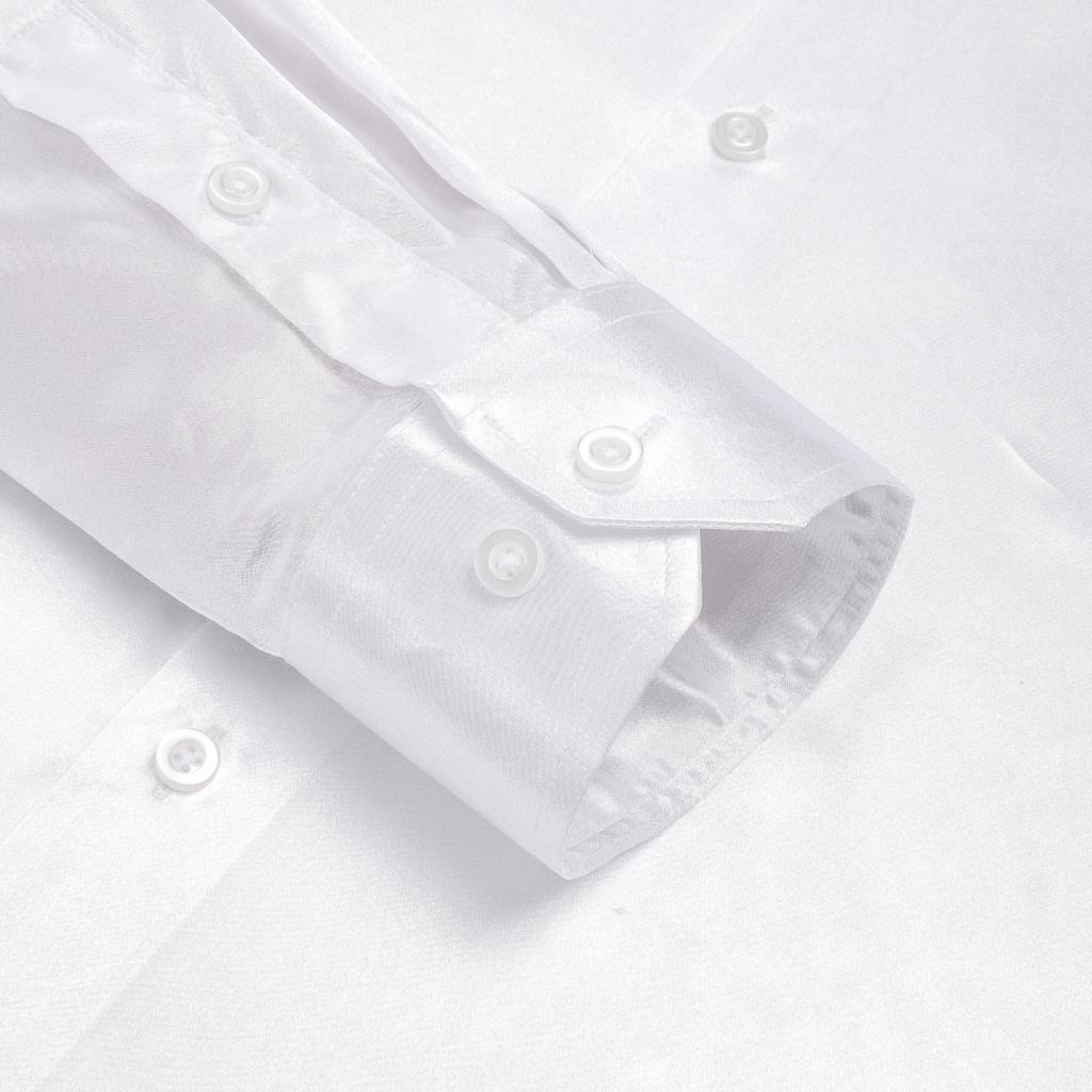 Hi-Tie Wit Zijde Satijn Heren  - Mens Satin Silk Dress Shirt recensie en prijs