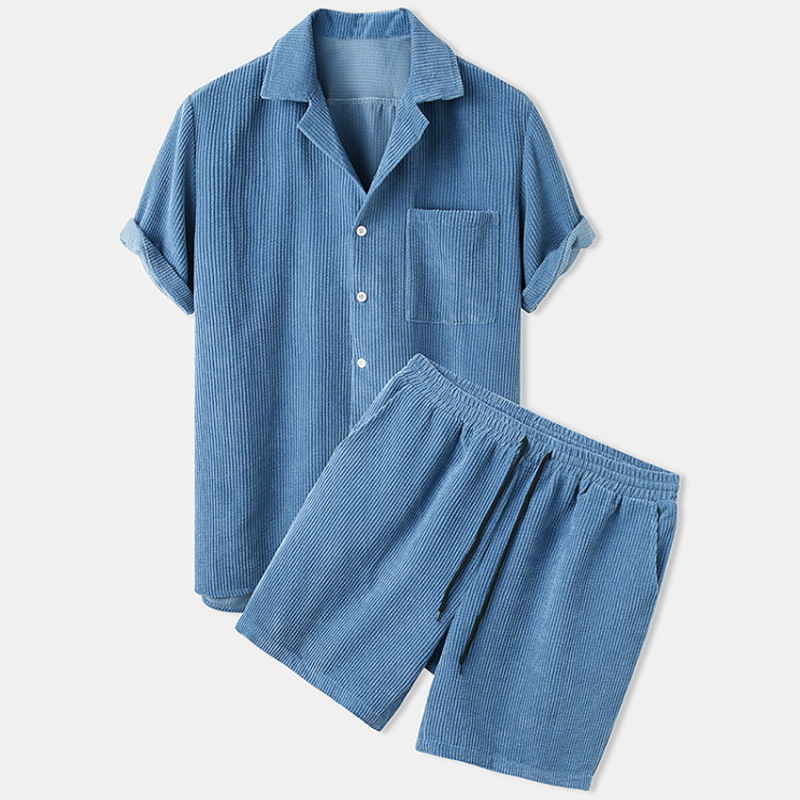 2025 Nieuwe heren zomer cordur - Corduroy Button Up Shirt Men recensie en prijs