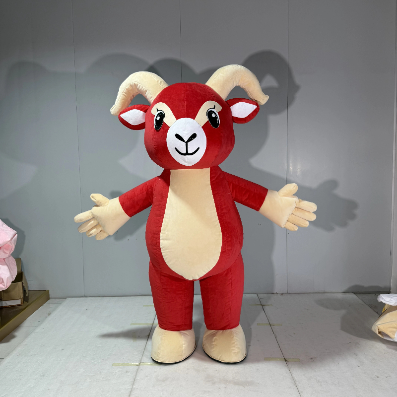 Opblaasbaar rood geitenmascott - Suits recensie en prijs