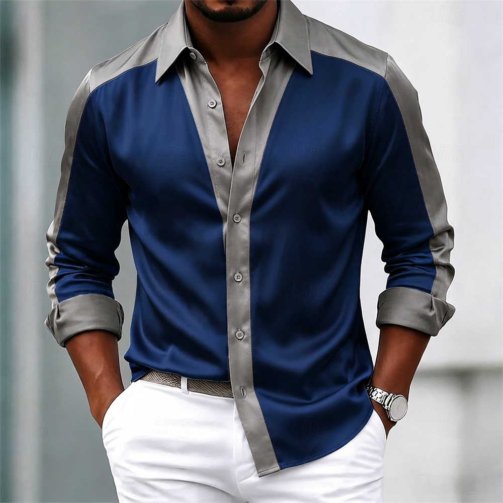 Herenshirt, satijnen shirt, ov - Mens Satin Silk Dress Shirt recensie en prijs