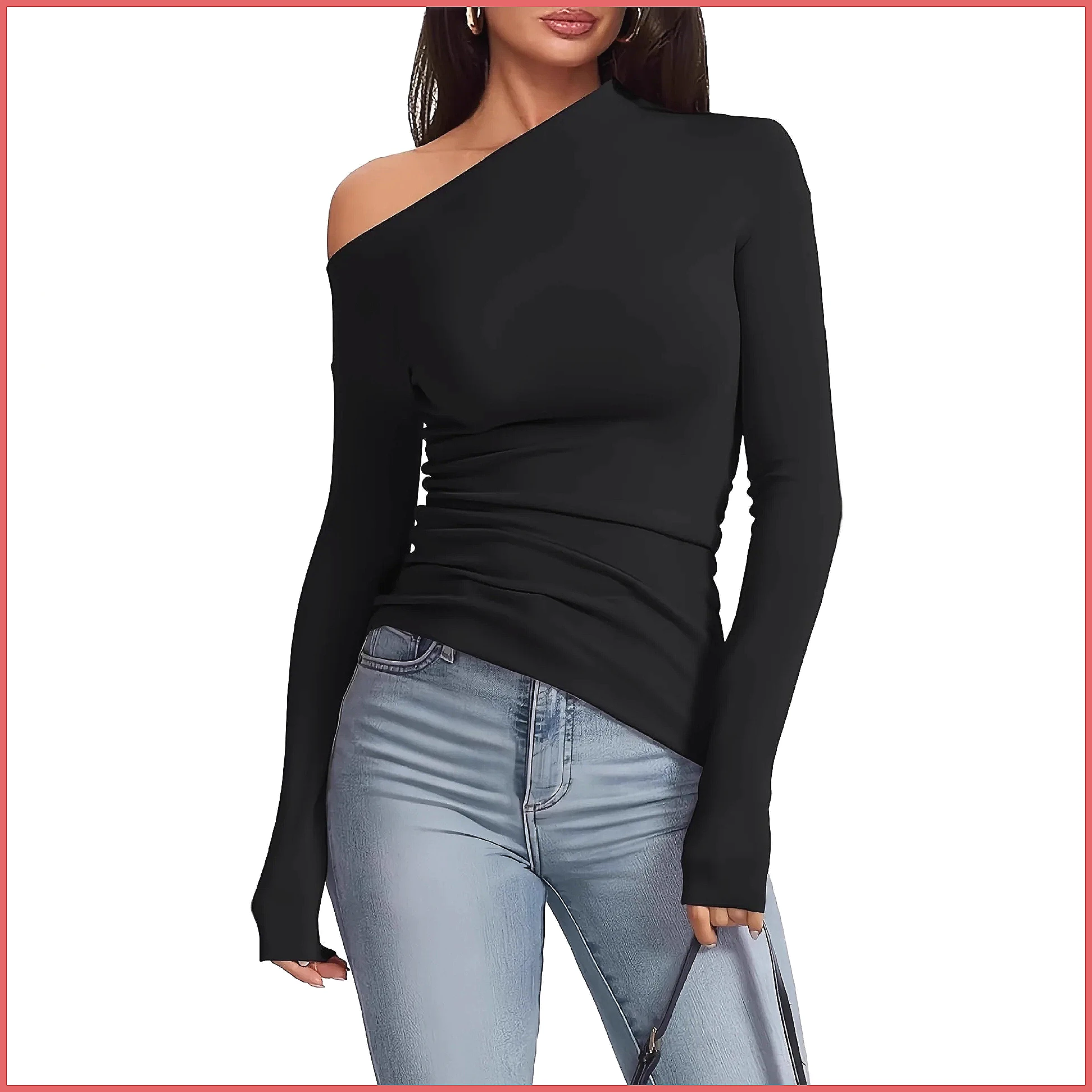 Off-shoulder T-shirt met lange - Shirts recensie en prijs