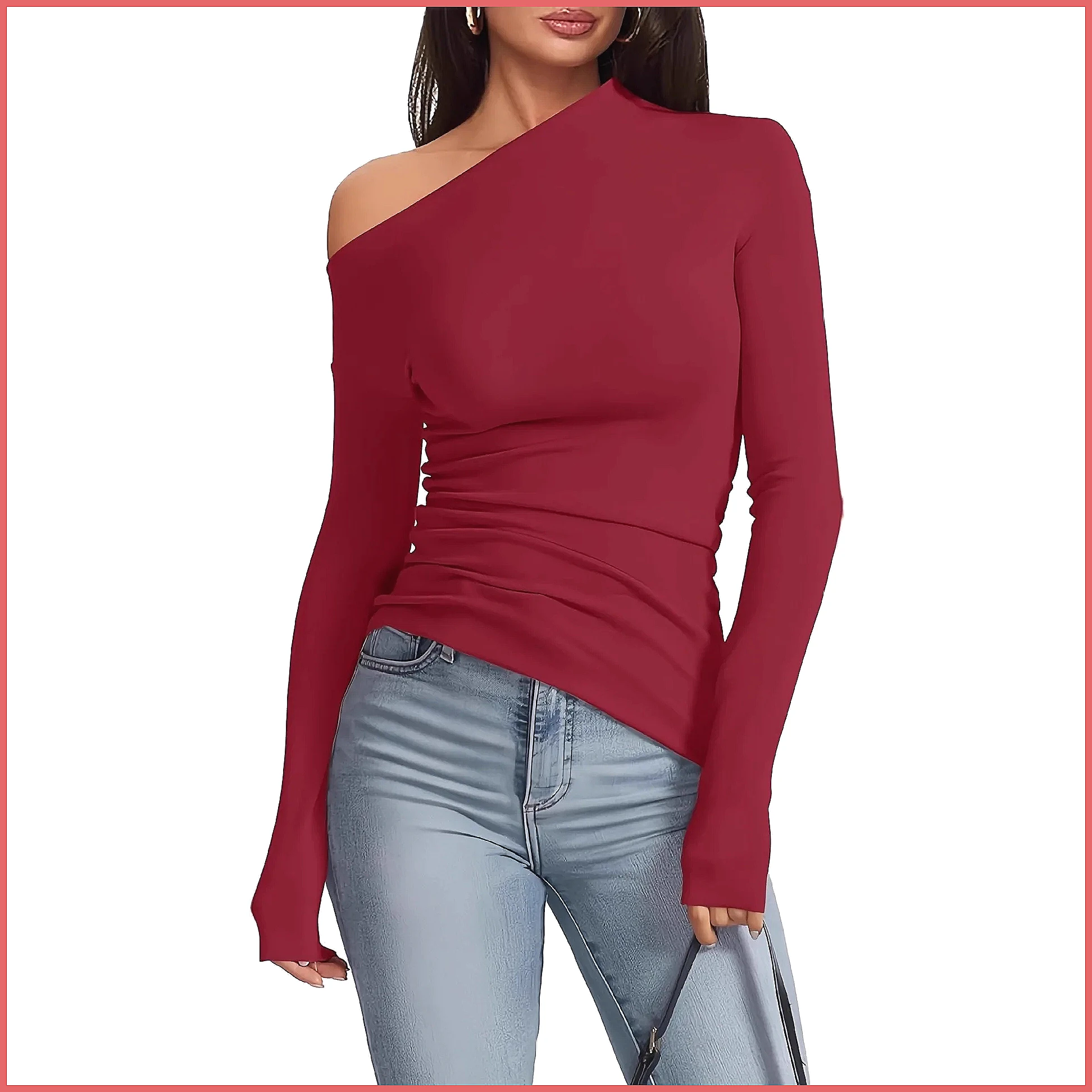 Off-shoulder T-shirt met lange - Shirts recensie en prijs