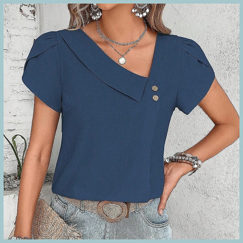 Zomerblouse 2024 in effen kleu - Shirts recensie en prijs